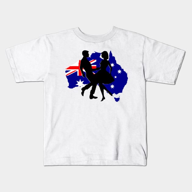 Australia Flag Map Kids T-Shirt by DWHT71